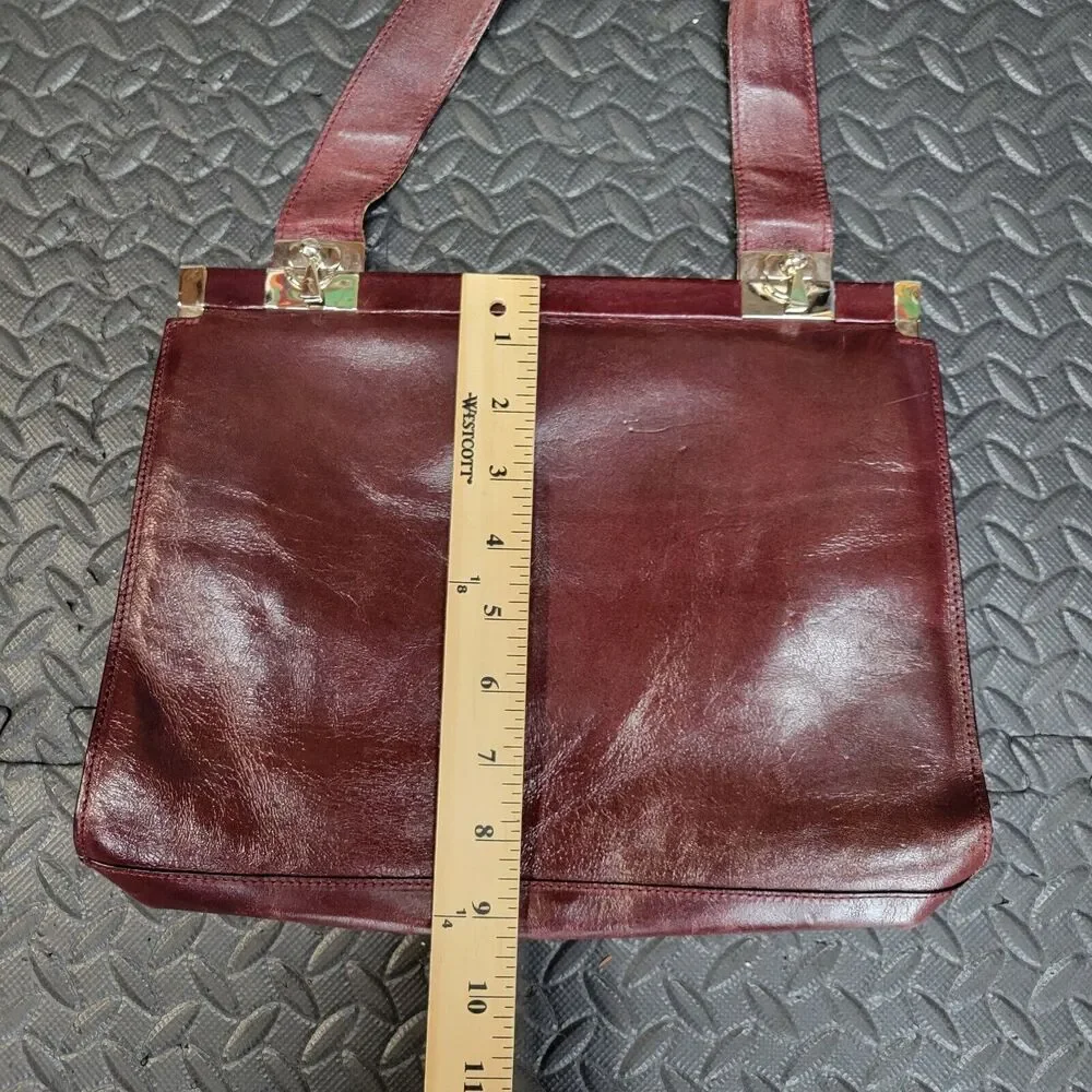 Vintage Dolce & Gabbana Leather Turnlock Frame Purse Burgundy‎ Authenticated - Picture 6 of 13